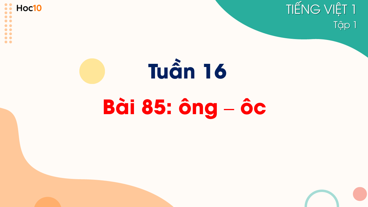 Tuần 16 - Bài 85: ông – ôc 