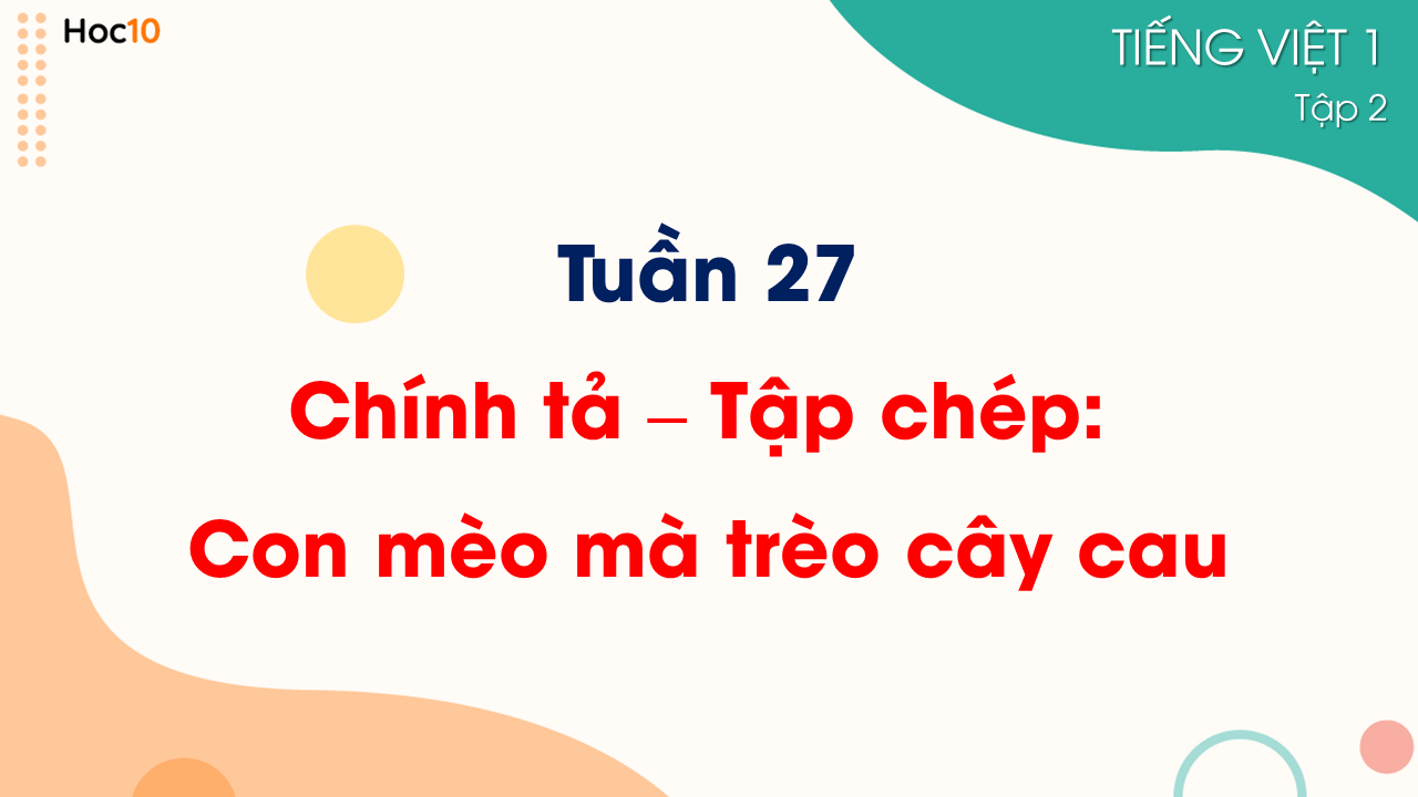 Tuần 27 - Chính tả: Con mèo mà trèo cây cau