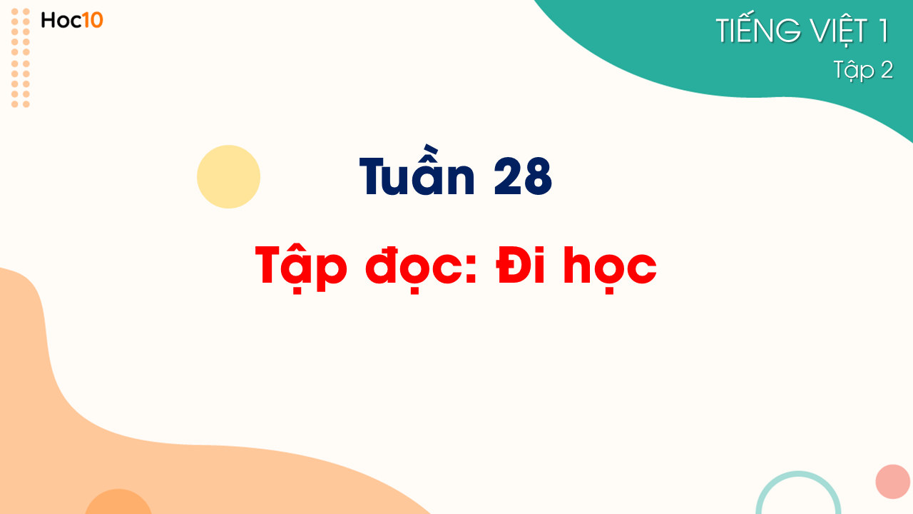 Tuần 28 - Tập đọc: Đi học