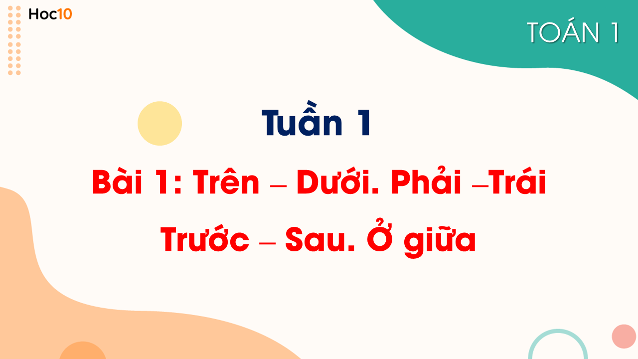 Tuần 1 - Bài 1: Trên - dưới. Phải - trái. Trước - sau. Ở giữa