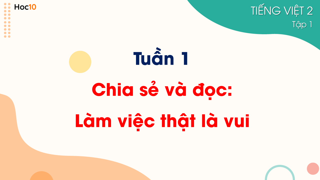 Tuần 1 - Chia sẻ và đọc: Làm việc thật là vui