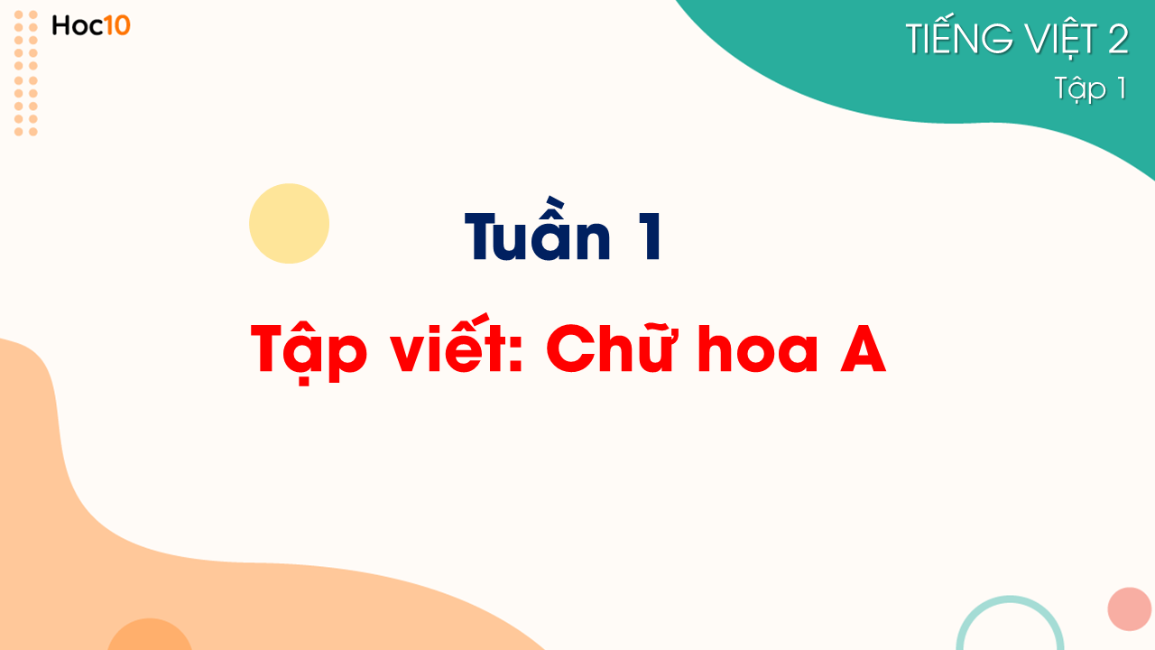 Tuần 1 - Tập viết: Chữ hoa A