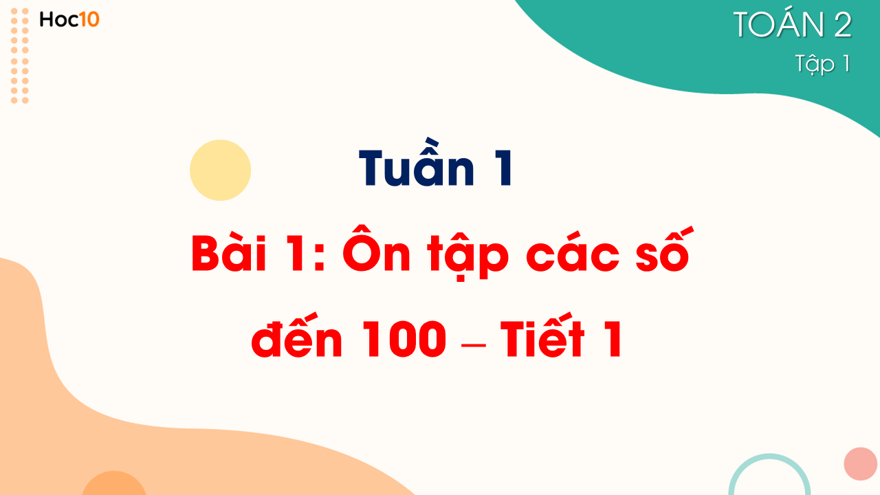 Tuần 1 - Bài 1: Ôn tập các số đến 100 - Tiết 1