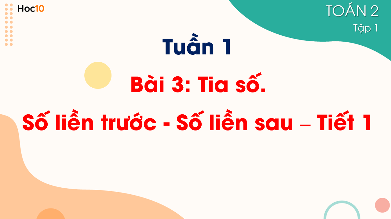 Tuần 1 - Bài 3: Tia số. Số liền trước - Số liền sau - Tiết 1
