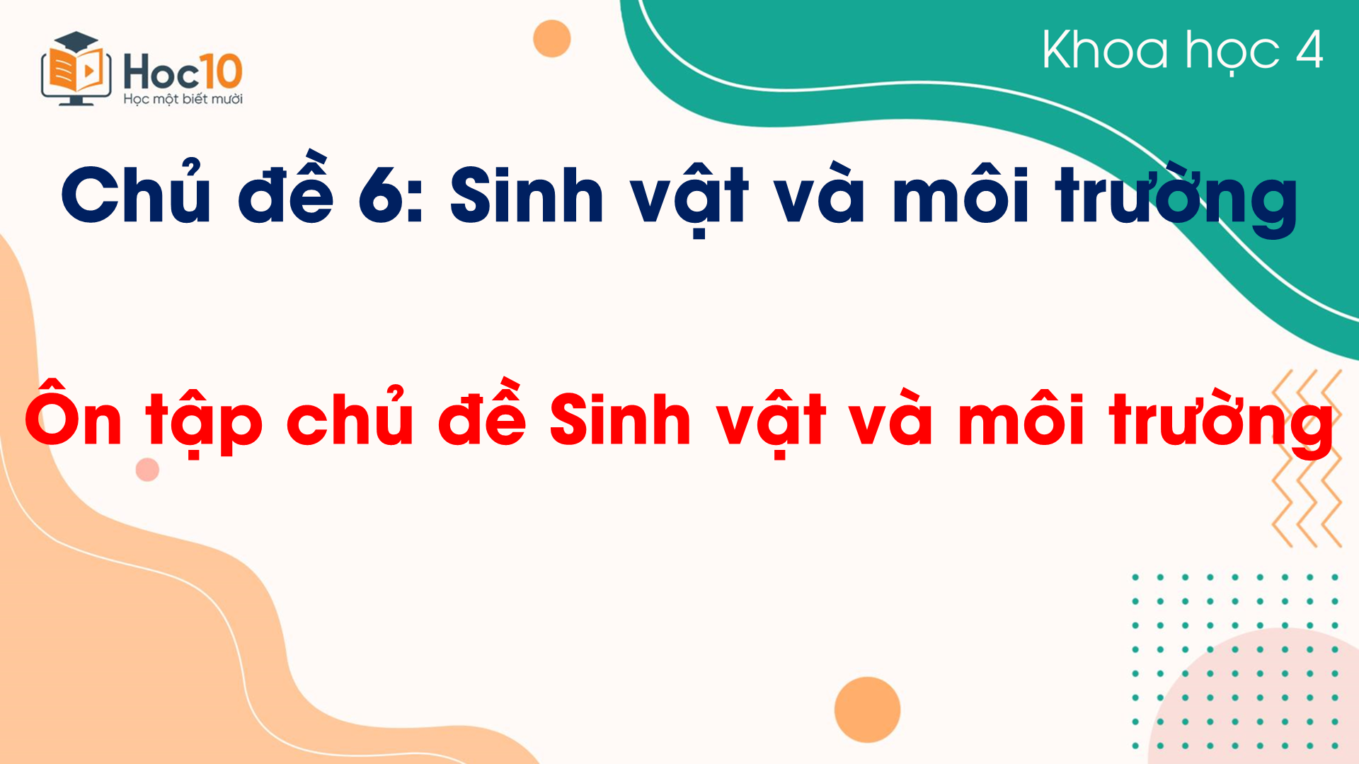 Chủ đề 6 - Ôn tập chủ đề sinh vật và môi trường.
