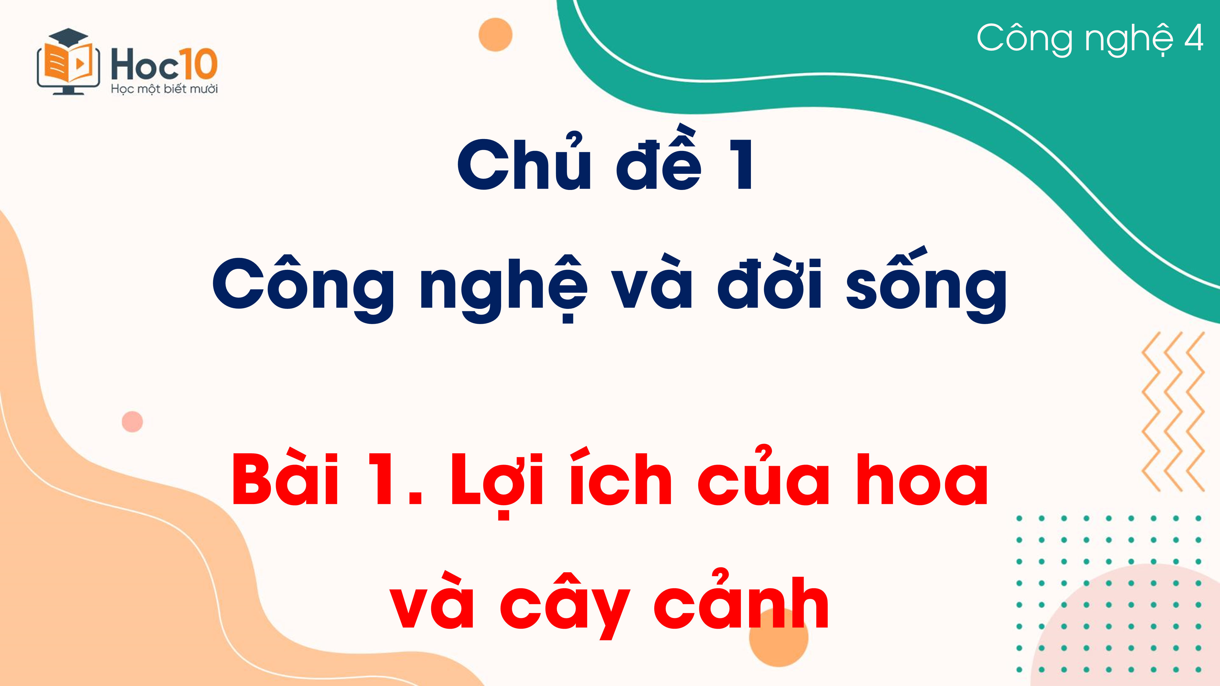 Chủ đề 1 - Bài 1. Lợi ích của hoa và cây cảnh
