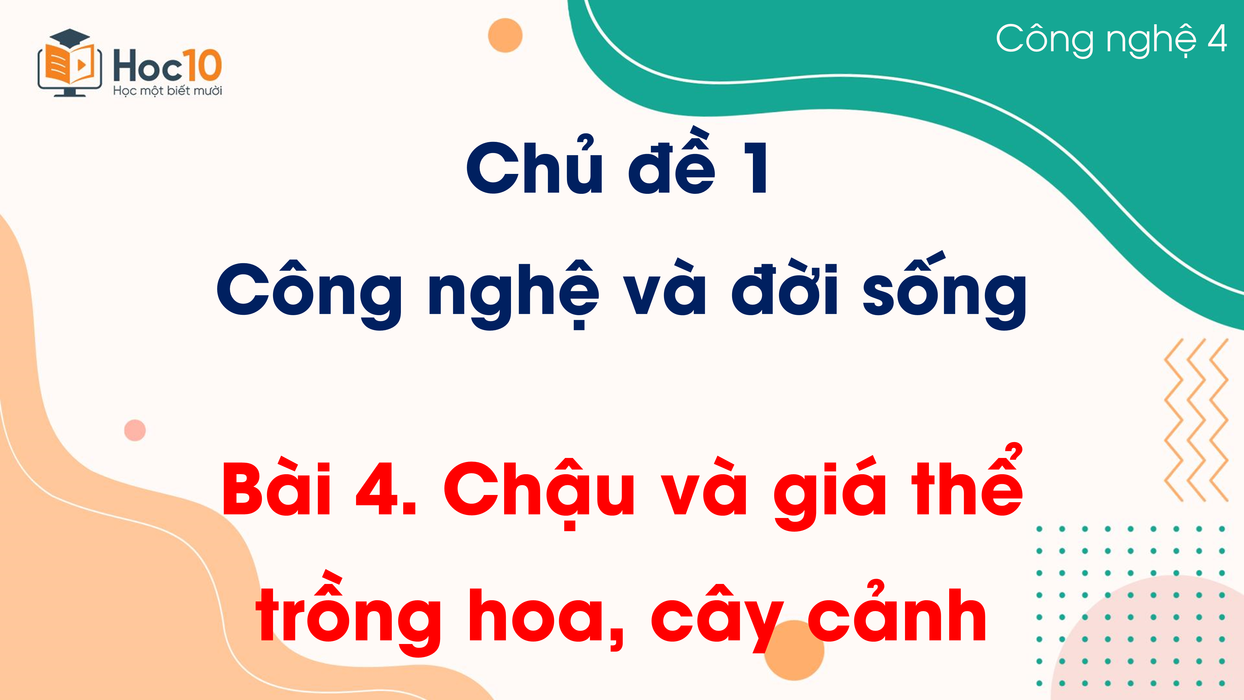 Chủ đề 1 - Bài 4. Chậu và giá thể trồng hoa, cây cảnh