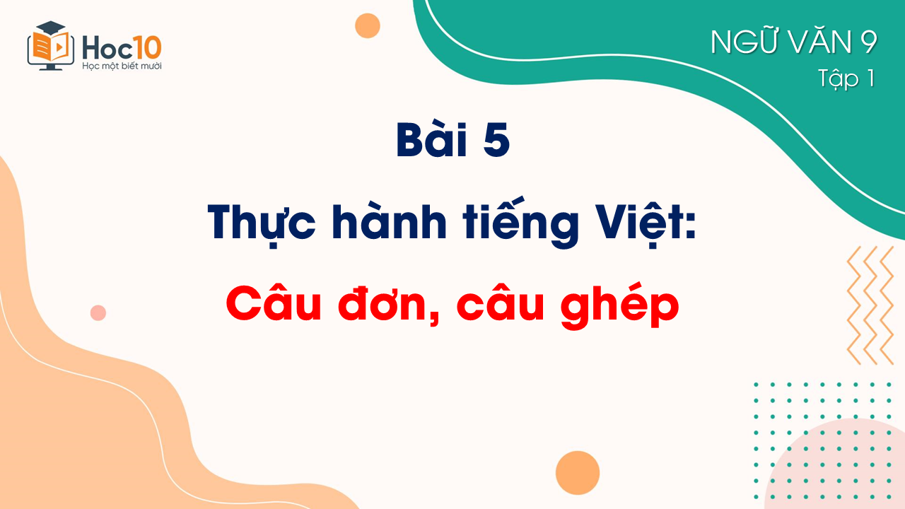 Bài 5_Thực hành tiếng Việt_Câu đơn, câu ghép