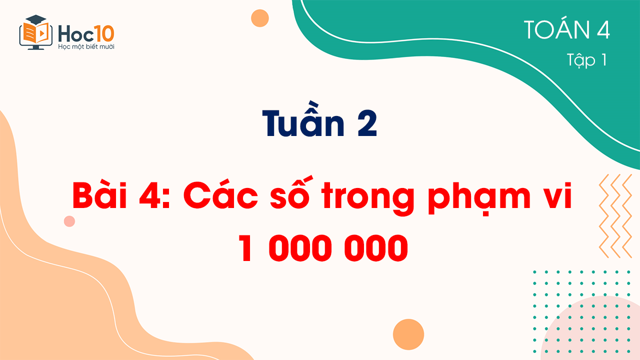 Tuần 2 - Bài 4: Các số trong phạm vi 1 000 000