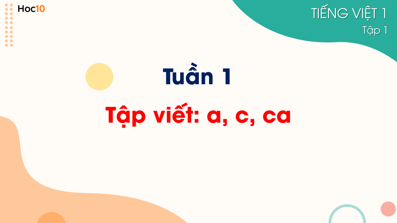 Tuần 1 - Tập viết c,a,ca